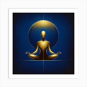 Golden Man In Lotus Position Art Print