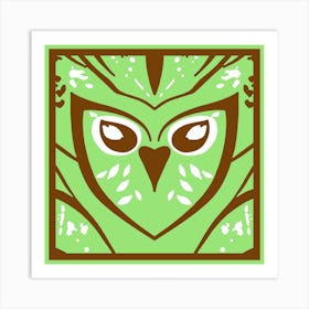 Chic Owl Mint Chocolate Art Print