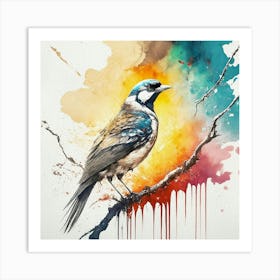 Watercolor Painting of a Bird Art Print