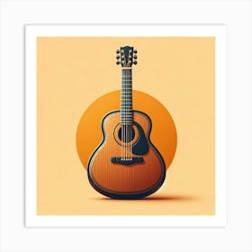 Guitar On A Yellow Background Art Print