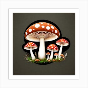 Mushroom - Sticker Art Print