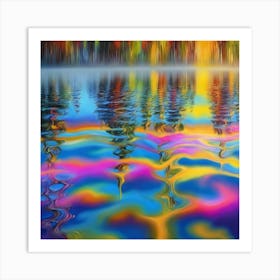 Reflections of the Forest Waterfall Art Print