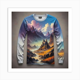 Mountain Landscape Long Sleeve Art Print