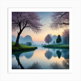 Chinese Cherry Blossoms Art Print