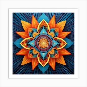 Abstract Psychedelic Flower Art Print