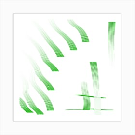 Green Brush Strokes Art Print