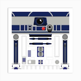 Robot R2d2 R2 D2 Pattern Art Print