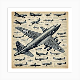 Vintage Airplanes 1 Art Print