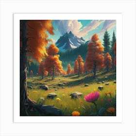 Magnificent forest meadows oil painting abstract painting art 17 Art Print