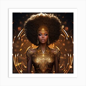 AN ODE TO AFRO FUTURISM IN GOLD Art Print