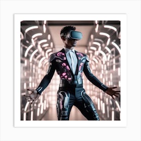 Futuristic Man In Vr 1 Art Print