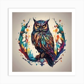 Colorful Owl 4 Art Print