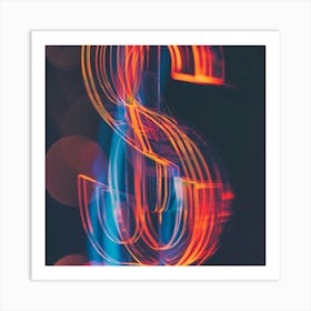 Abstract Light Of A Dollar Sign Art Print