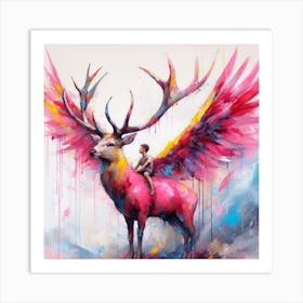 Aquarell Hirsch 2 Art Print