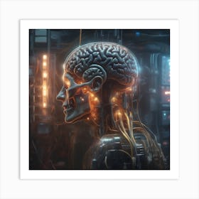 Futuristic Brain 48 Art Print