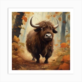 Yak In The Woods Art Print