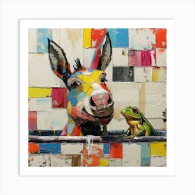 Donkey And Frog Art Print