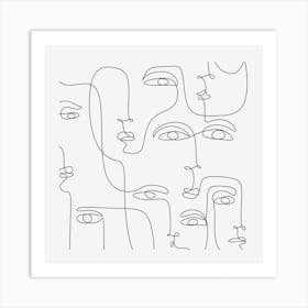 Face Line Drawing Art Print