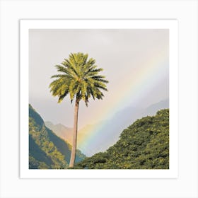 Palm Tree Rainbow Art Print