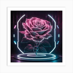 Neon Rose 1 Art Print