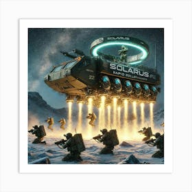 A Futuristic Sci Fi Depiction Of Solarus Apcs Rapid Deployment Art Print