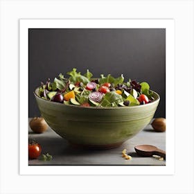 Green Salad Bowl Art Print