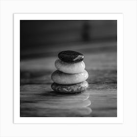 Pebbles Black And White Photo Art Print