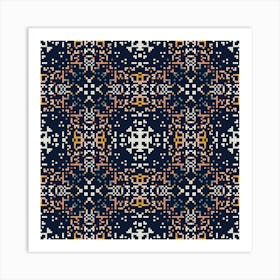 Abstract geometric pattern in low poly pixel art style 4 Art Print