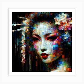 Creative Geisha Illustration 40 Art Print