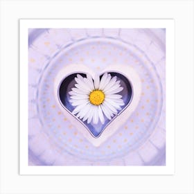 Daisy In A Heart Art Print