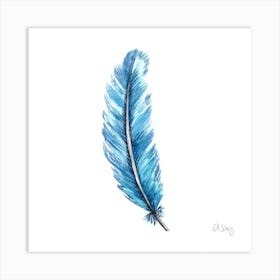 Blue Feather Art Print