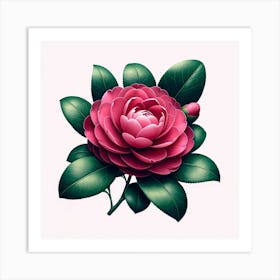 Pink Camelia Flower Art Print