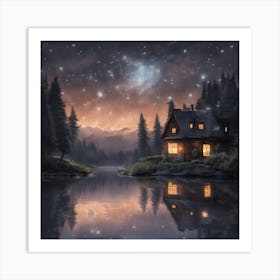 House By The Lake Art Print