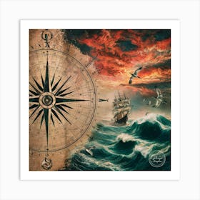 Charting the waves Art Print