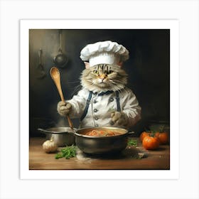 Chef Cat 14 Art Print