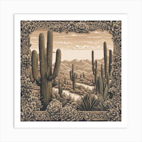 Cactus Landscape Art Print