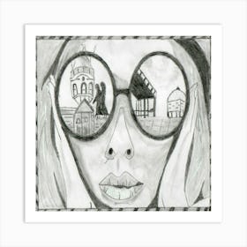 Girl In Glasses Art Print