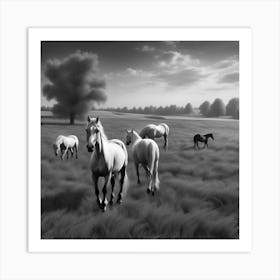 Horses In The Field 9 Art Print