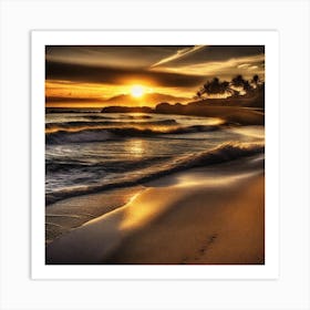 Sunset On The Beach 788 Art Print