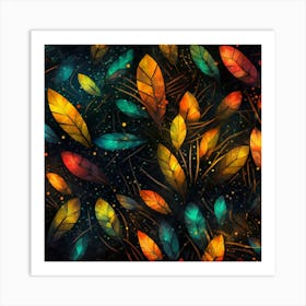 Colorful Leaves Art Print