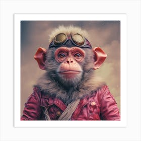 Monkey With Goggles Art Print