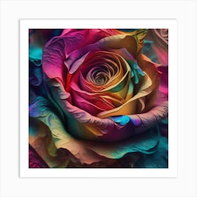 Rainbow Rose Art Print