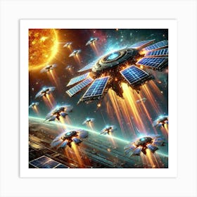 Solar Phoenix Swarm Self Repair Art Print