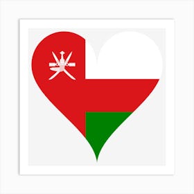 Heart Love Affection Oman Arabian Peninsula Heart Shaped Flag Art Print