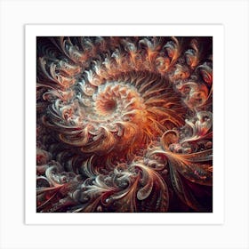 Spiral fractal art 1 Art Print