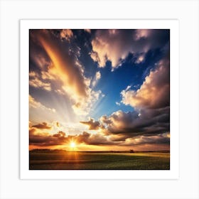 Sunset Over A Field 19 Art Print