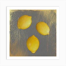 Lemons with gold , photography Art Print