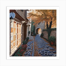 Cobblestone Street 1 Art Print