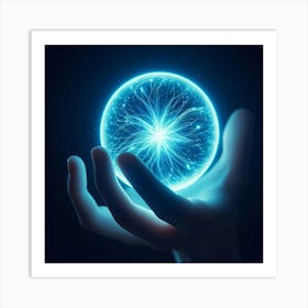 Energy Ball In Hand Art Print