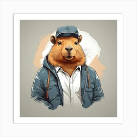 Dude Capybara Art Print